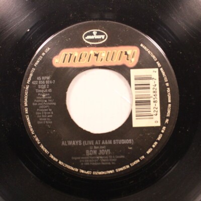 Rock 45 Bon Jovi - Always(Live At A&M Studios / This Ain'T A Love Song On Mercur
