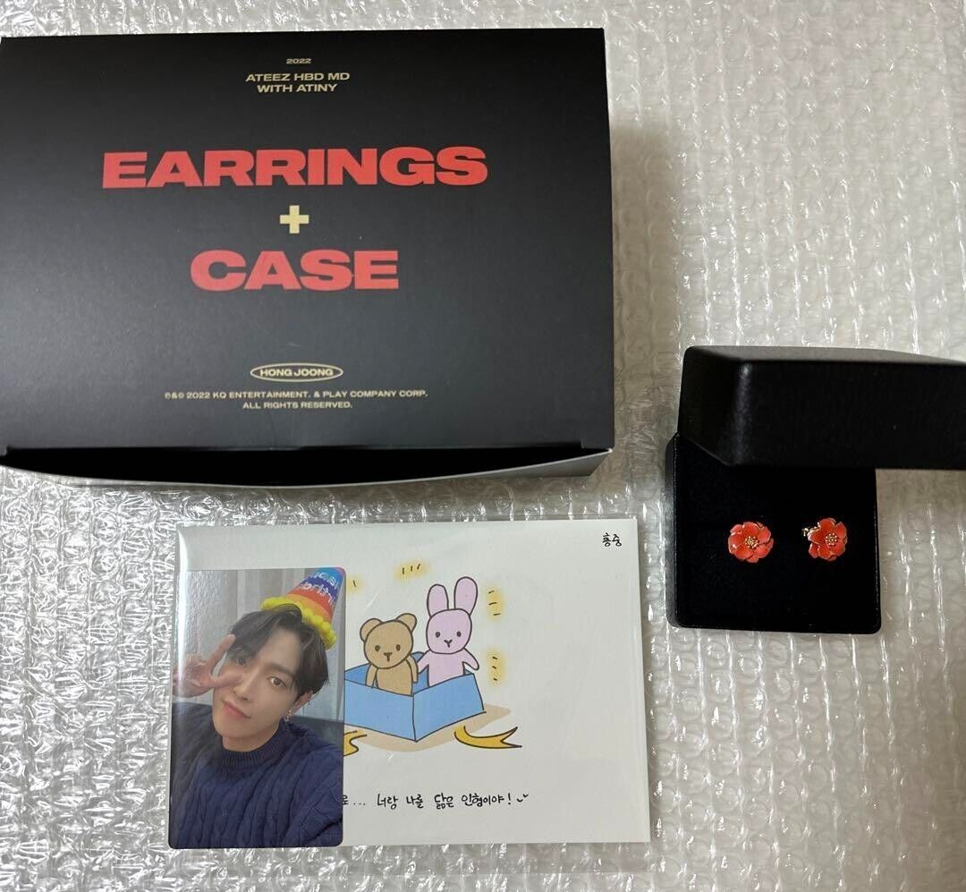 K-POP/アジア ATEEZ - ATEEZ HBD MD WITH ATINY EARRINGS+CASE OUR STORY] HBD EARRINGS + CASE - HONG JOONG - KQ SHOP