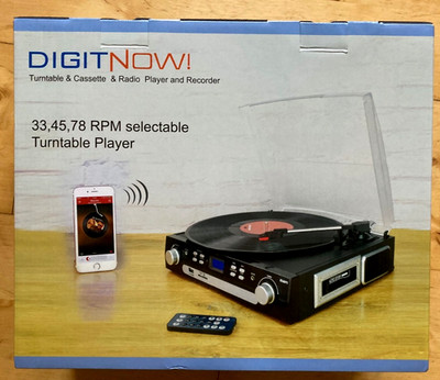 DIGITNOW Bluetooth Vinyl to MP3 USB Record Player Port & SD Fernbedieng