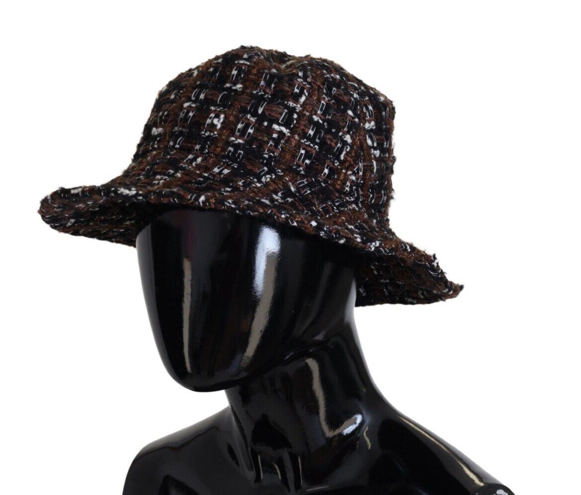 

DOLCE - GABBANA Шляпа Акриловая коричневая твидовая клетчатая кепка Fedora Trilby . 57 / С 380 долларов США, Коричневый