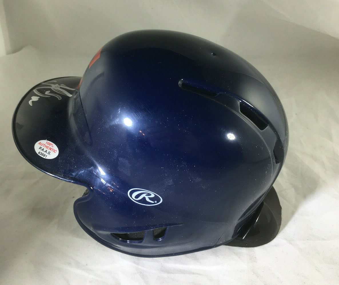 FRANCISCO LINDOR / AUTOGRAPHED CLEVELAND INDIANS LOGO MINI BATTING HELMET / COA