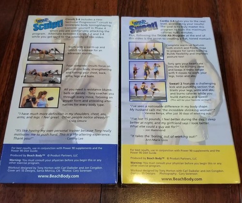 BRAND NEW POWER 90 BEACHBODY IN-HOME WORKOUT BOOT CAMP SWEAT! 3-4 SCULPT 3-4 VHS
