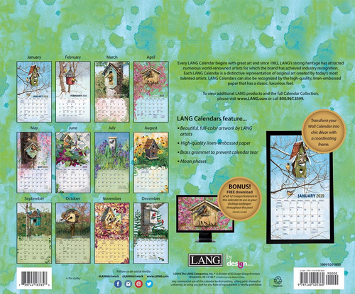 Lang Birdhouses 2019 Wall Calendar Office Wall Calendar 19991001850