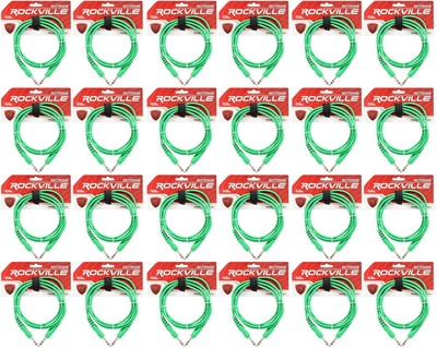 24 Rockville RCTR106G Green 6' 1/4'' TRS to 1/4'' TRS  Cable 100% Copper