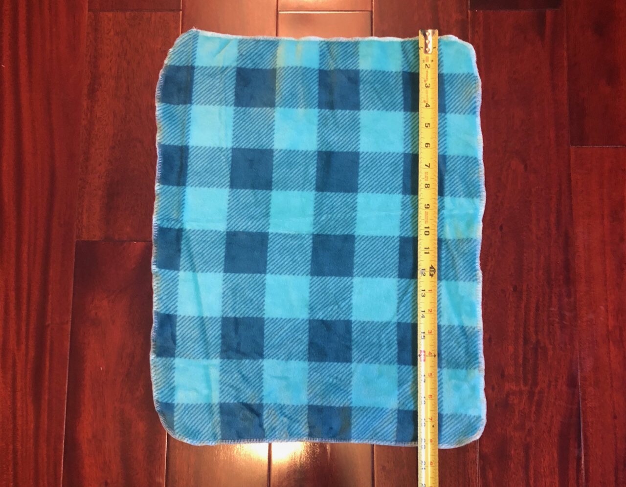 Blue Teal Plaid Fleece Puppy Comfort Security Blanket