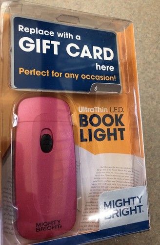 New NIP Mighty Bright UltraThin Thin Book Light Booklight Reading LED Pink