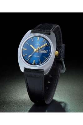 Pre-owned Timex Q Gents Leather Strap Watch Tw2w44800