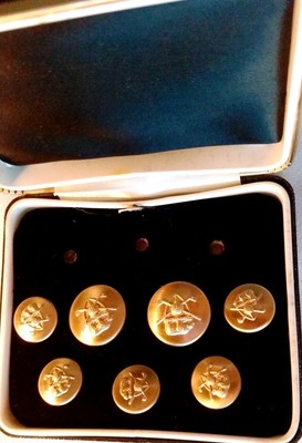 Vintage Replacement Golf Bear Jacket Crest Brass Tone Buttons Partial Set