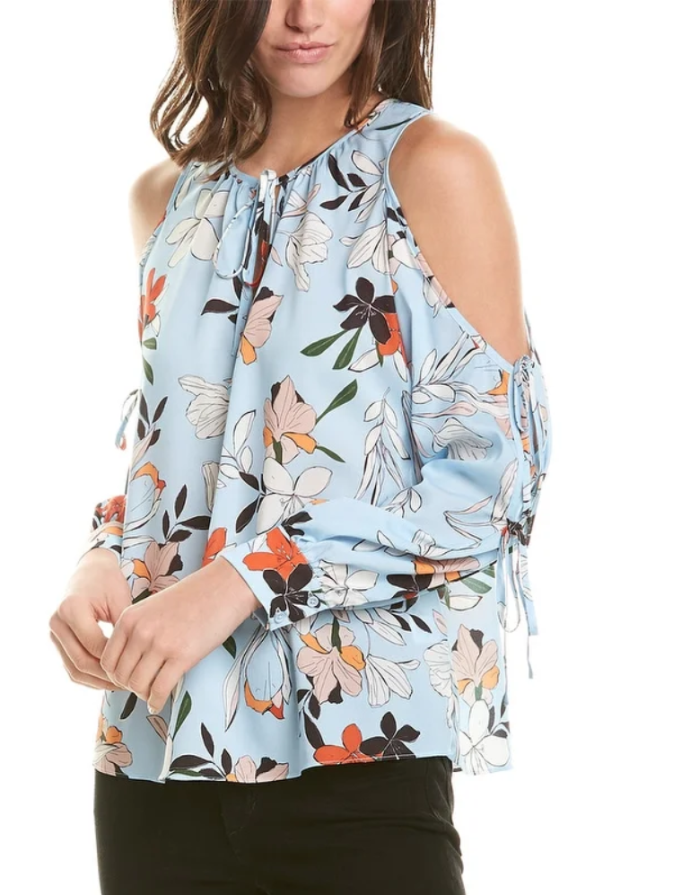 【dium.】DU240712 Design shoulder tops DG2 by Diane Gilman From the Vault Cold-Shoulder Swing Top