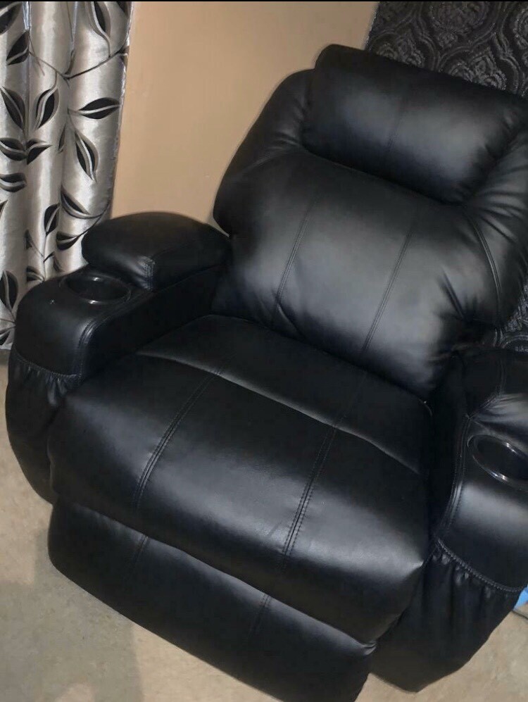 Black Leather Recliner Chair in Coatbridge, North Lanarkshire Gumtree