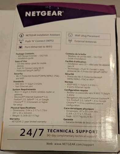 NETGEAR WiFi Range Extender N300 | WiFi coverage up to 300 Mbps (EX2700)