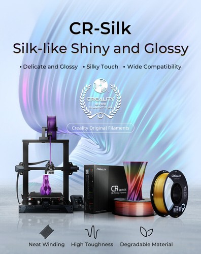 Creality Silk 3D Printing Filament, PLA Filament 1.75mm Silk Shiny PLA Filament