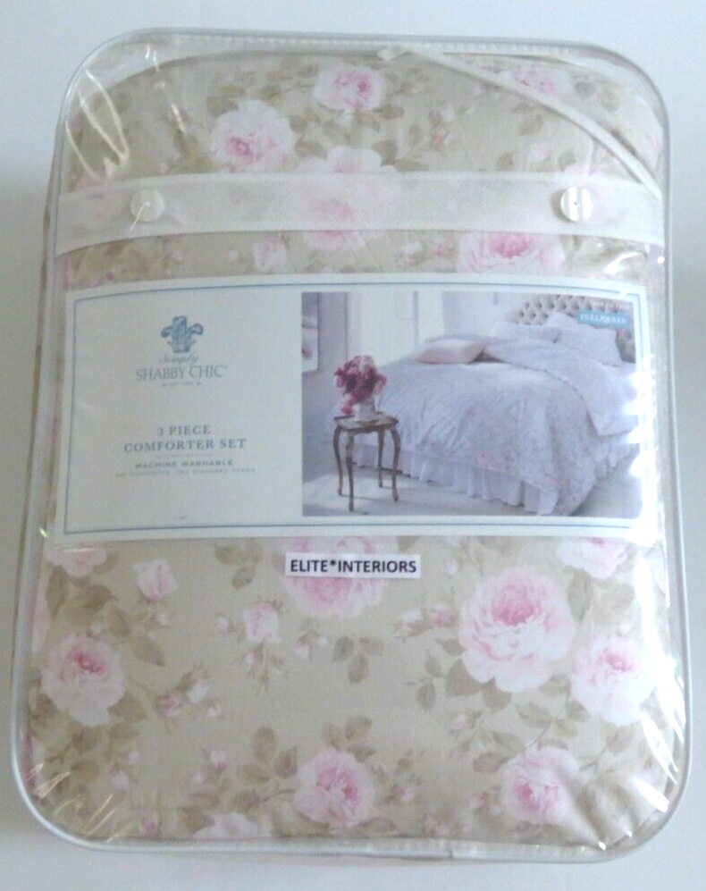 Rachel Ashwell Simply Shabby Chic Duchess Pink Floral Full / Queen Comforter Set