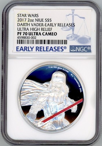 2017年 ニウエ銀貨 スターウォーズ ダースベイダー 2オンス No.798 DARTH VADER STAR WARS 2017 NIUE 2oz SILVER COIN $5 NGC EARLY