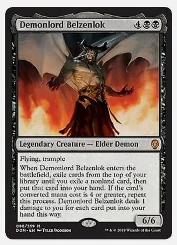 Demonlord Belzenlok 1x FOIL DOM MTG Dominaria Mythic MINT black Demonlord Belzenlok 1x FOIL DOM MTG Dominaria Mythic MINT black
