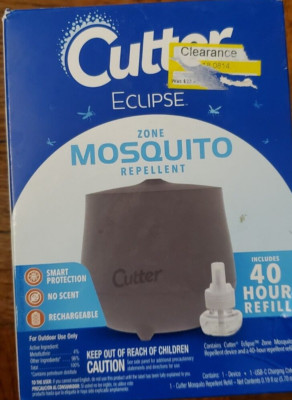 Cutter Eclipse Zone Mosquito Repellent, New, Rechargeable with Refill Outdoors..