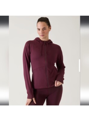 Athleta  Unstoppable Full Zip, Spiced Cabernet  , Size Medium,#818765, NWT Hood