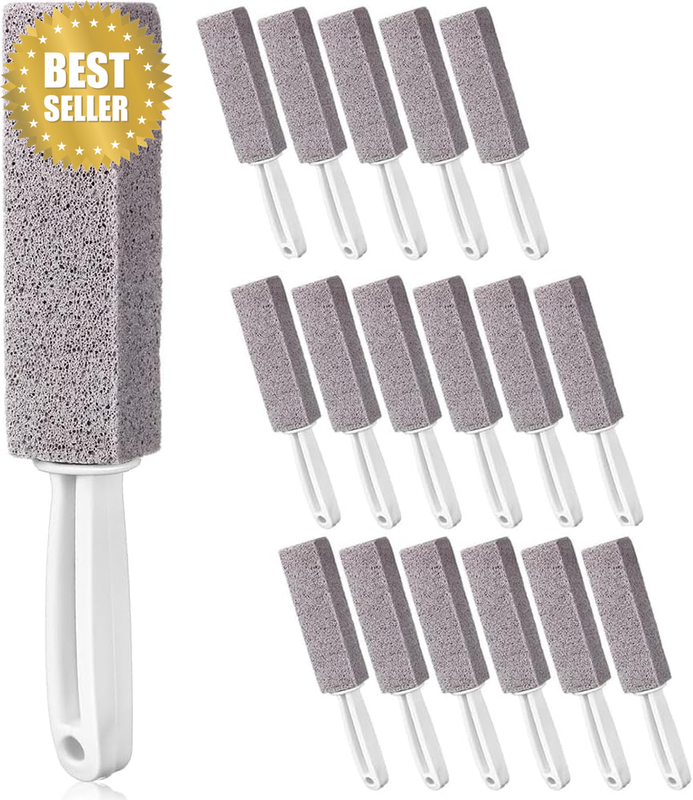 18 Pieces Pumice Stone Toilet Brushes, Pumice Stone Scouring Sticks with Handles