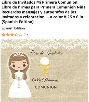 FIRST COMMUNION Guest Book SPANISH PRIMERA COMUNION INVITACIONES RECUERDOS