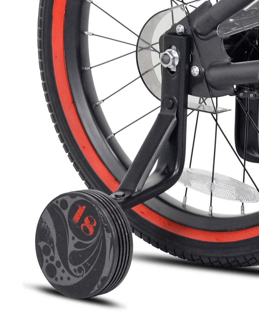 18 In Abyss Boy Freestyle Bmx Bike Steel Removable Training Wheels Charcoal Gray