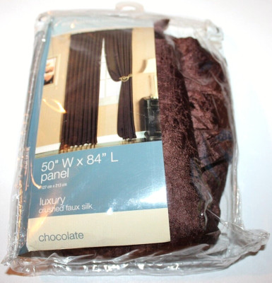 Essential Home Luxury Crushed Faux Silk Chocolate Panel - 50'' W x 84'' L