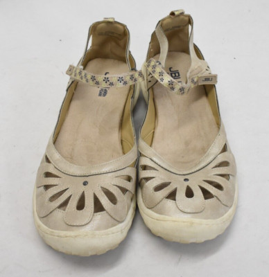 Jambu JBU Wildflower Sandals Ivory Vegan Leather Memory Foam Comfort Size 12