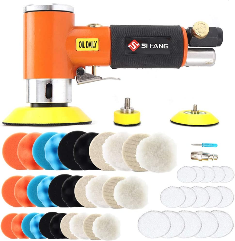 Mini Air Sander, 48PCS Buffer & Sander Kit 1/2/3 Inch Mini Orbital Sander for Au