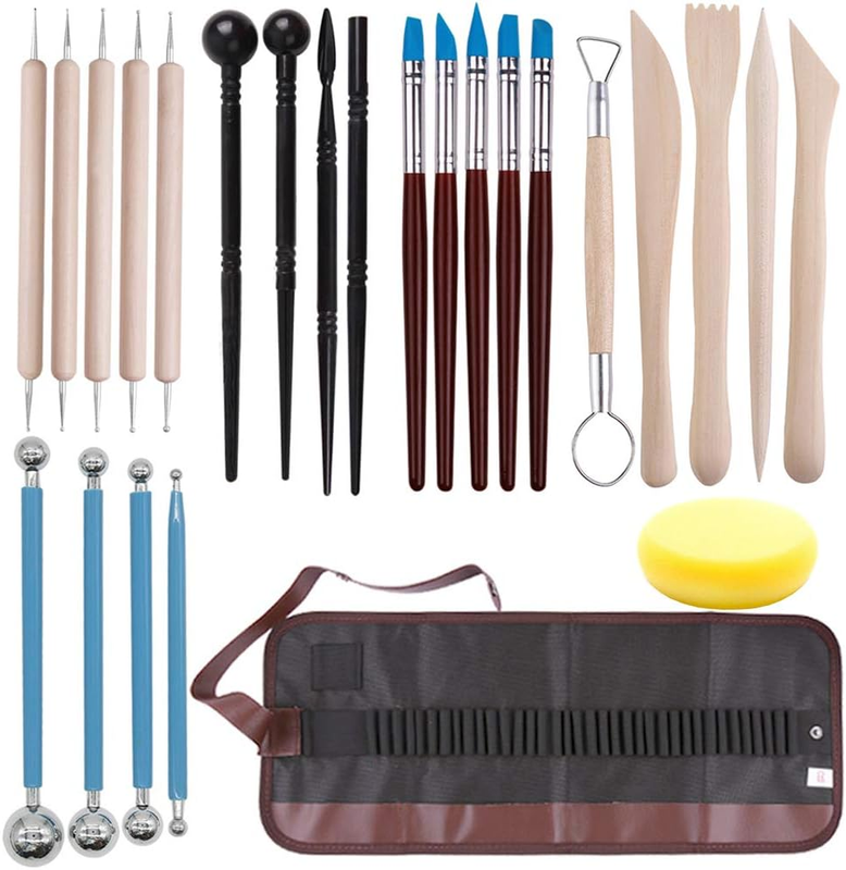 Polymer Clay Tools Set, 25 Pcs Ceramic Clay Modeling Sculpting Carving Tools for