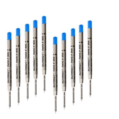 10 Pack - SCHMIDT P900 Parker Style Ballpoint Pen Refills - Blue Fine Point
