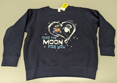 Disney Pixar Wall E Youth Graphic Crew Neck Long Sleeve Sweatshirt - Navy Blue S
