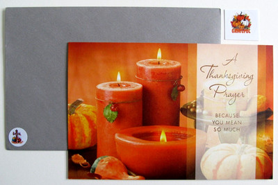 NOS American Greetings Religious Thanksgiving Greeting Card, Env & Seal /Candles