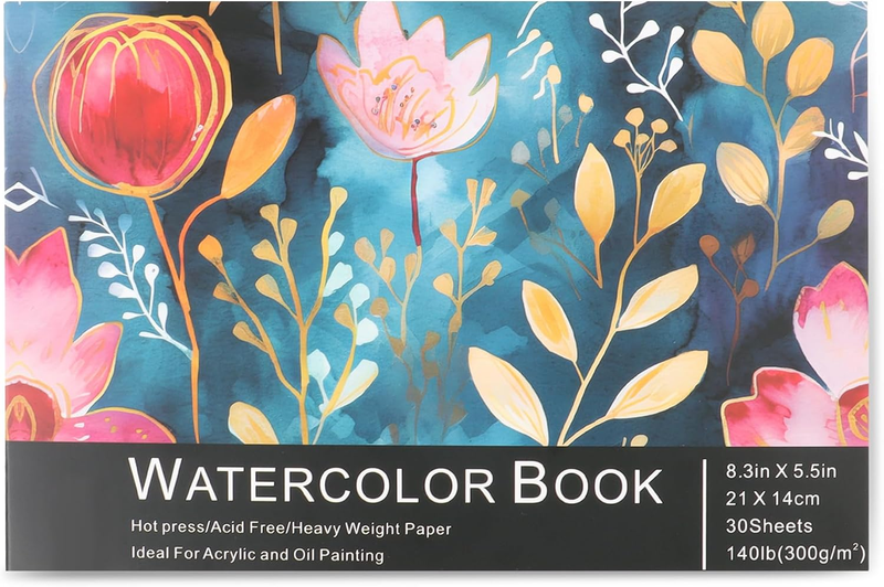 A5 Watercolour Paper Pad,Good Pigment Dispersion and Colour Adhesion Sketchbook,