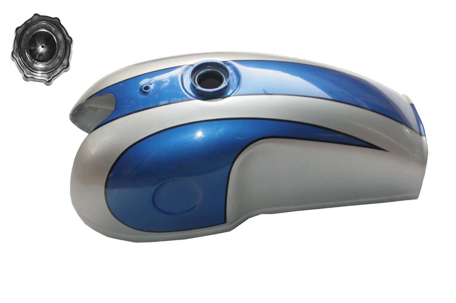 Benelli Mojave Cafe Racer 260 360 Blue Silver Petrol Fuel Gas Tank With Cap  