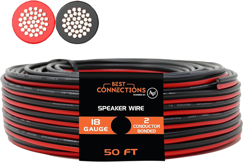 18 Gauge 50ft Speaker Wire Copper heavy duty