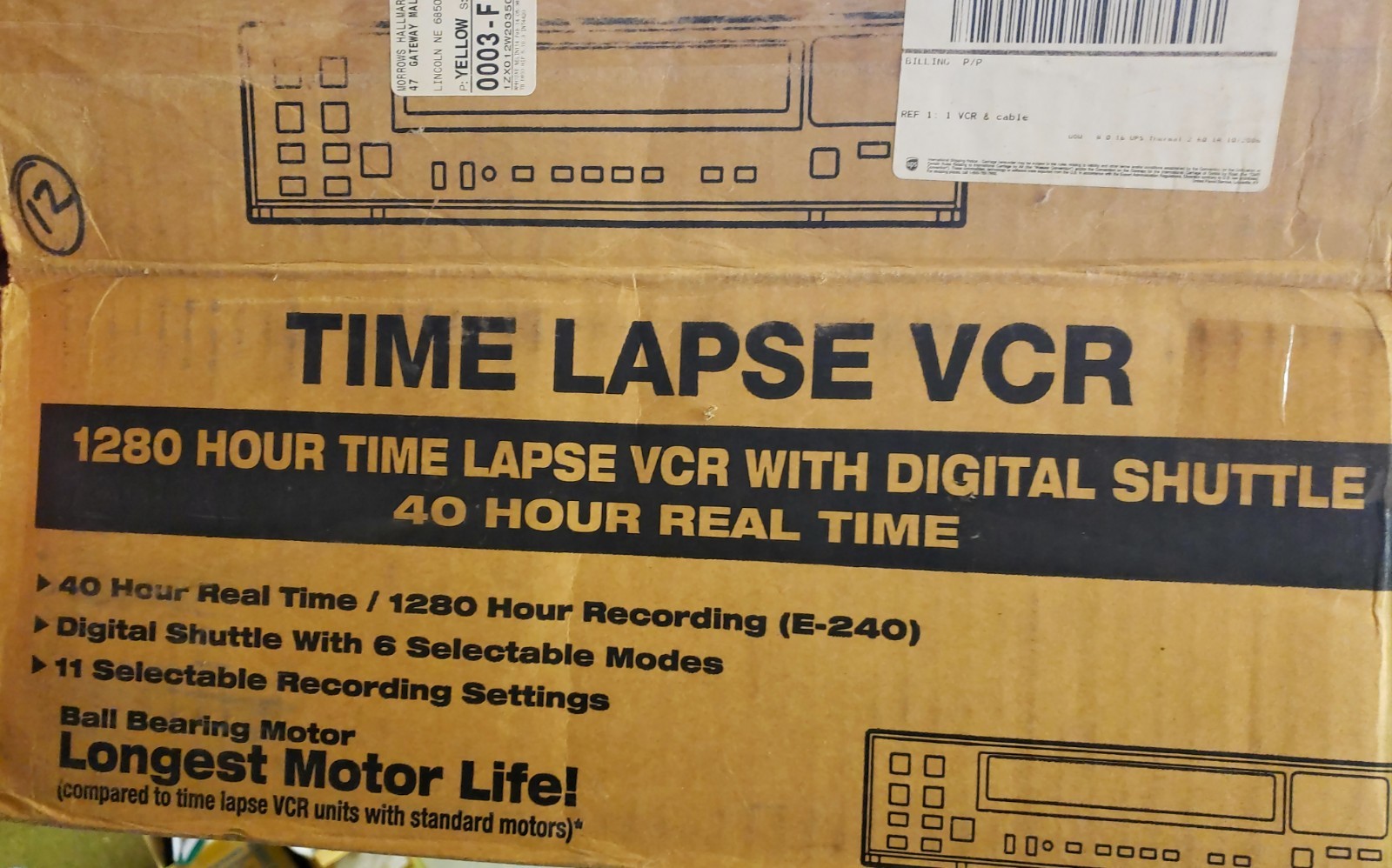Time Lapse VCR Security Recorder Record up to 1280 hours Original Box