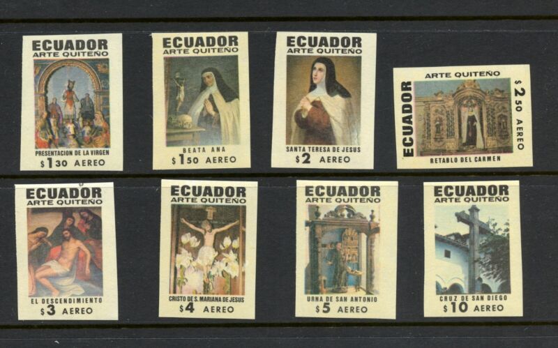 R3163   Ecuador  1971   Art of Quito   IMPERF   8v.   MNH