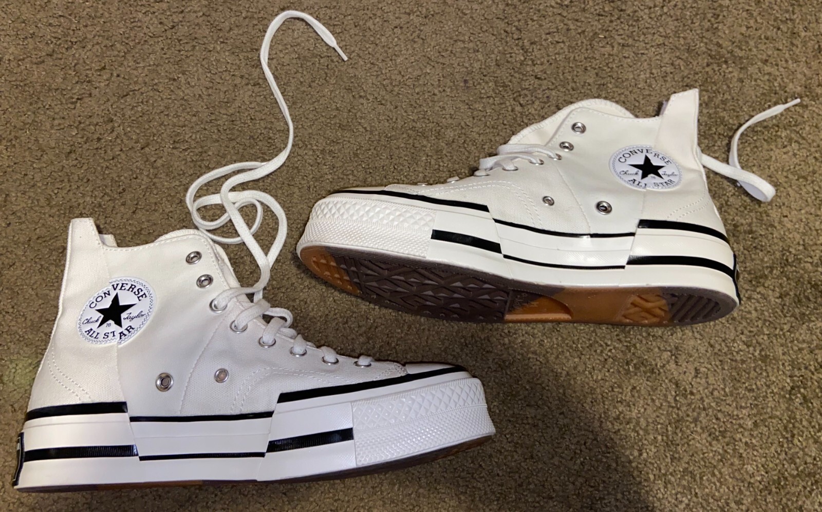 New Converse Chuck 70 Plus Hi Men's Size 8 Canvas Egret