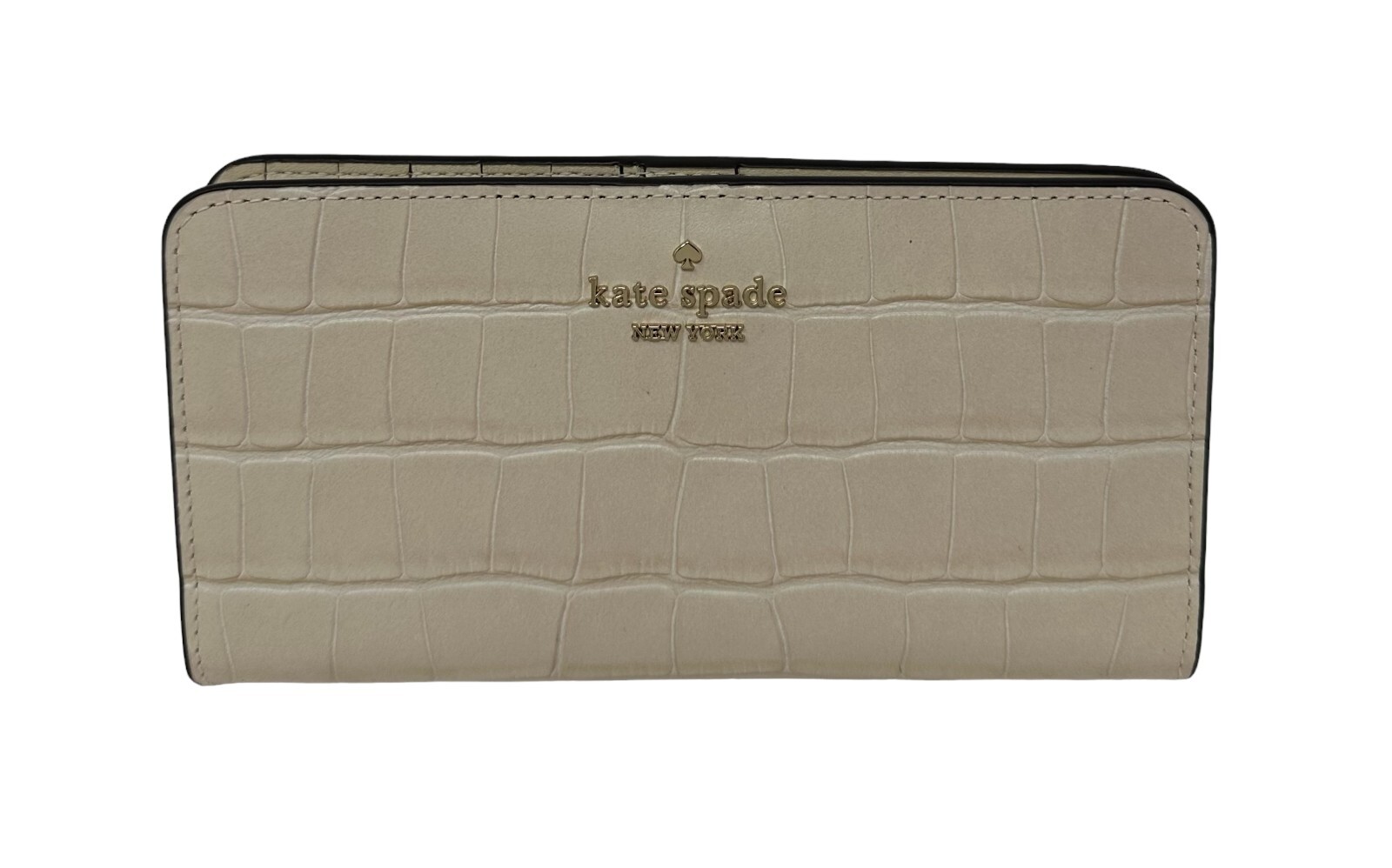 【kate spade】Dumpling Croc Embossed Large☆ スリムな 長財布 Kate Spade Dumpling Croc Embossed Leather Bare Large Slim