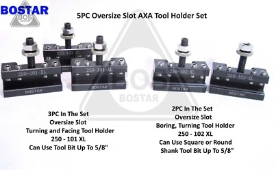 BOSTAR  New Listing AXA Tool Post tool Holder Oversize Slot 5PC Set For Lathe