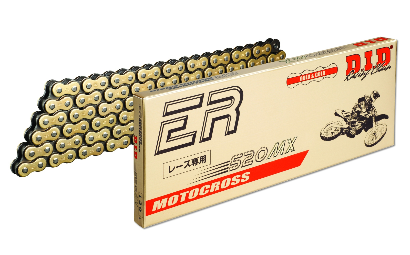DID Standard Chain 520MX 110 Clip Lock FJ gold black (5/8 x