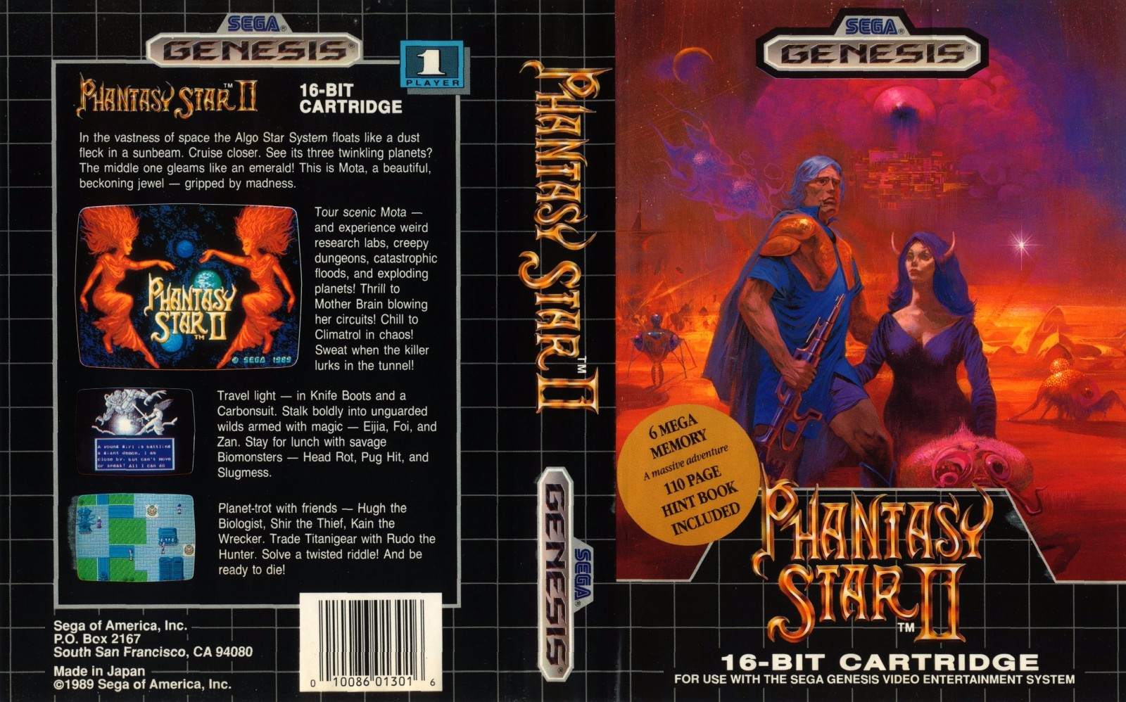 Phantasy Star II 2 Box Art Case Insert Only | eBay