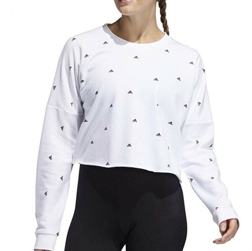 

Женская укороченная толстовка с круглым вырезом Adidas AOP, белая, Whites