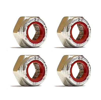 ACE AF1 Axle Nuts Rethreading Silver Red 4 pack