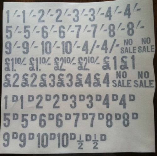 National Cash Register Decals For English Currency