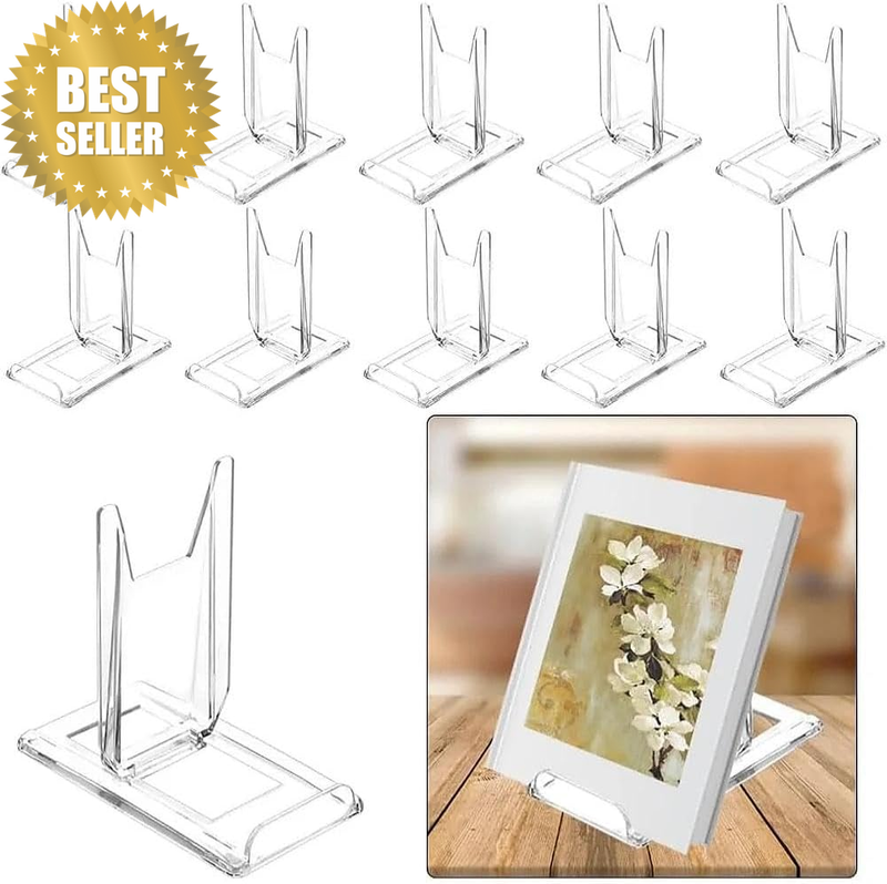 （10 Pack ）Acrylic Book Stand for Display Adjustable Clear Display Holder Easel C
