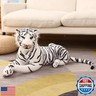 GracesDawn Stuffed Animals-Tiger 26.8 inches (Including Tail Size), Plush Animal Cat for Jungle Theme, Decoration, Cuddling, Ideal Gift for Children (White Tiger)