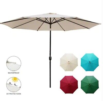 11 ft Market Patio Umbrella withPush Tilt and Crank in Beige