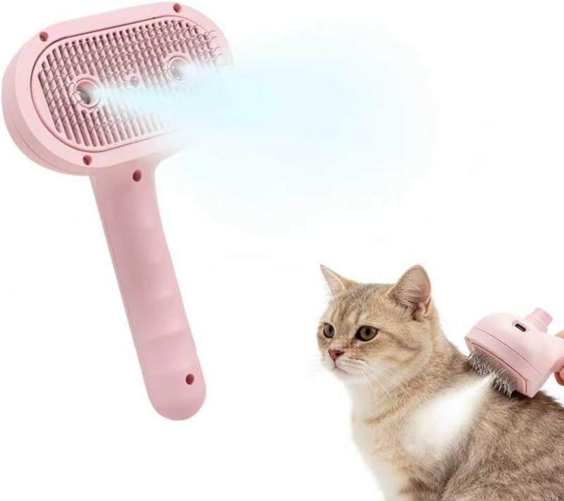 4 in 1 Cat Brush Dog Brush ，Cat Steam Brush with Double Spray | Pet Grooming Bru