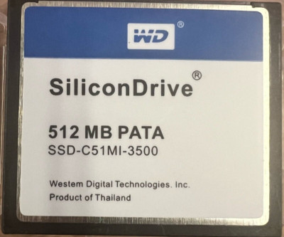 SiliconDrive WD PATA 512MB COMPACT FLASH CF CARD 512 MB SSD-C51MI-3500