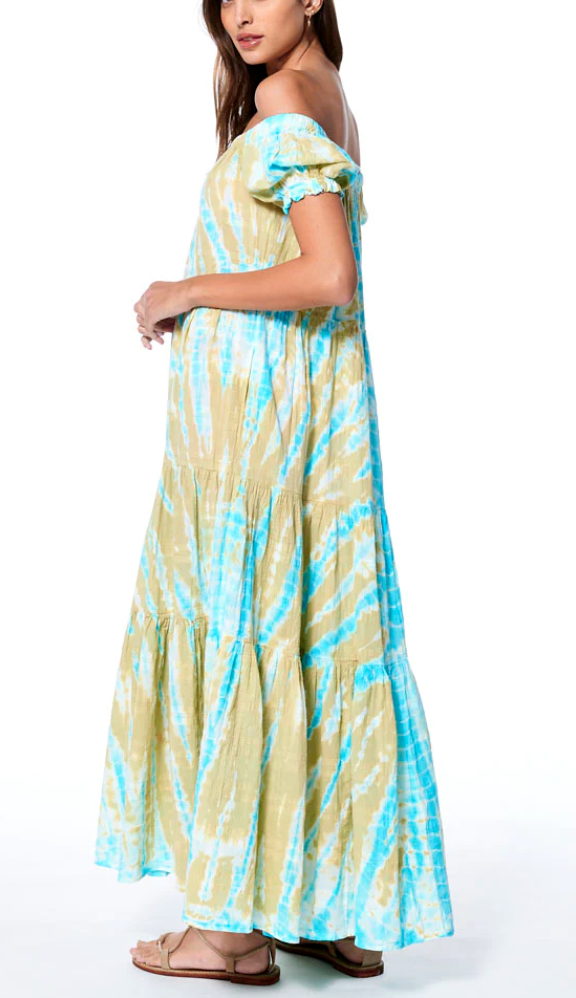 

YOUNG FABULOUS - BROKE YFB Tie Die Sunny Многоуровневое платье с открытыми плечами  0/2, Multicolor